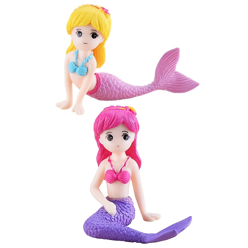 1pc Nice Hair Mermaid Fish Girl Figurine cartoon people Animal Model Home  Decor Miniature Fairy Garden Decoration Accessories - AliExpress