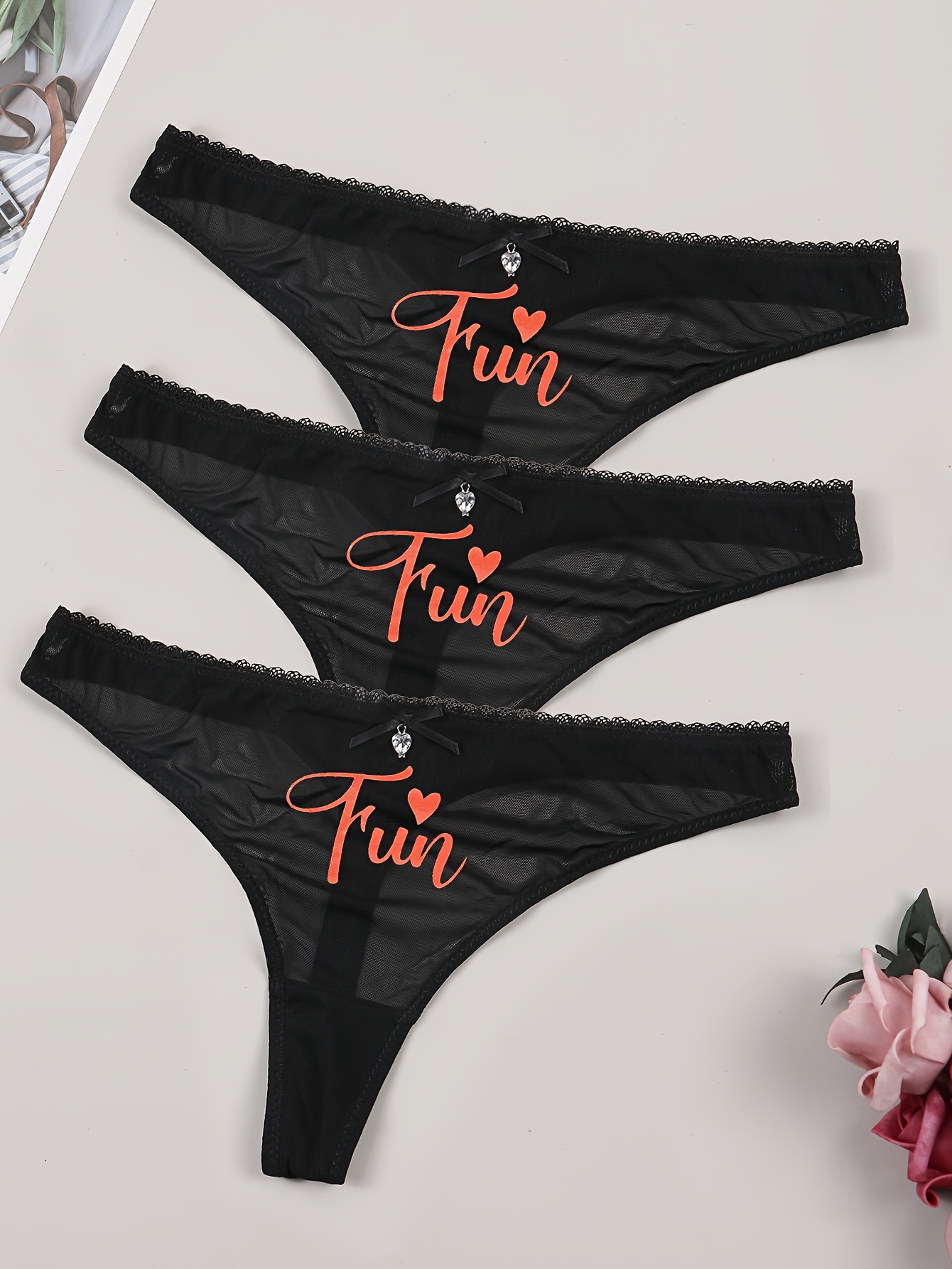 Funny Letter Sexy Lingerie G-string Briefs Underwear Panties