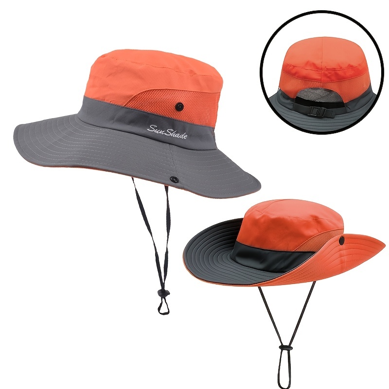 Men's UV Protection Wide Sun Hats Cooling Mesh Ponytail Hole Cap Foldable  Hat ..