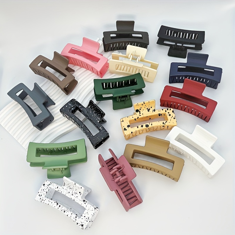 Multicolor Large Thick Acrylic Hair Clip Rectangle Hairclip Long Hair Resin Claw Clips Nonslip Jaw Clips