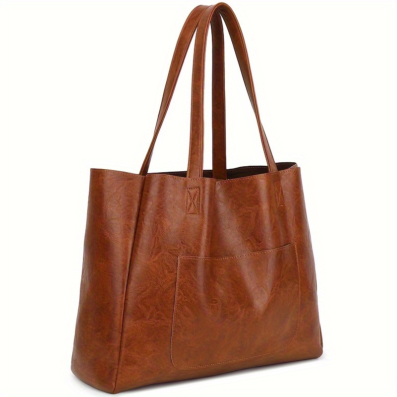 Tote bag in soft leather, beige, La Redoute Collections | La Redoute