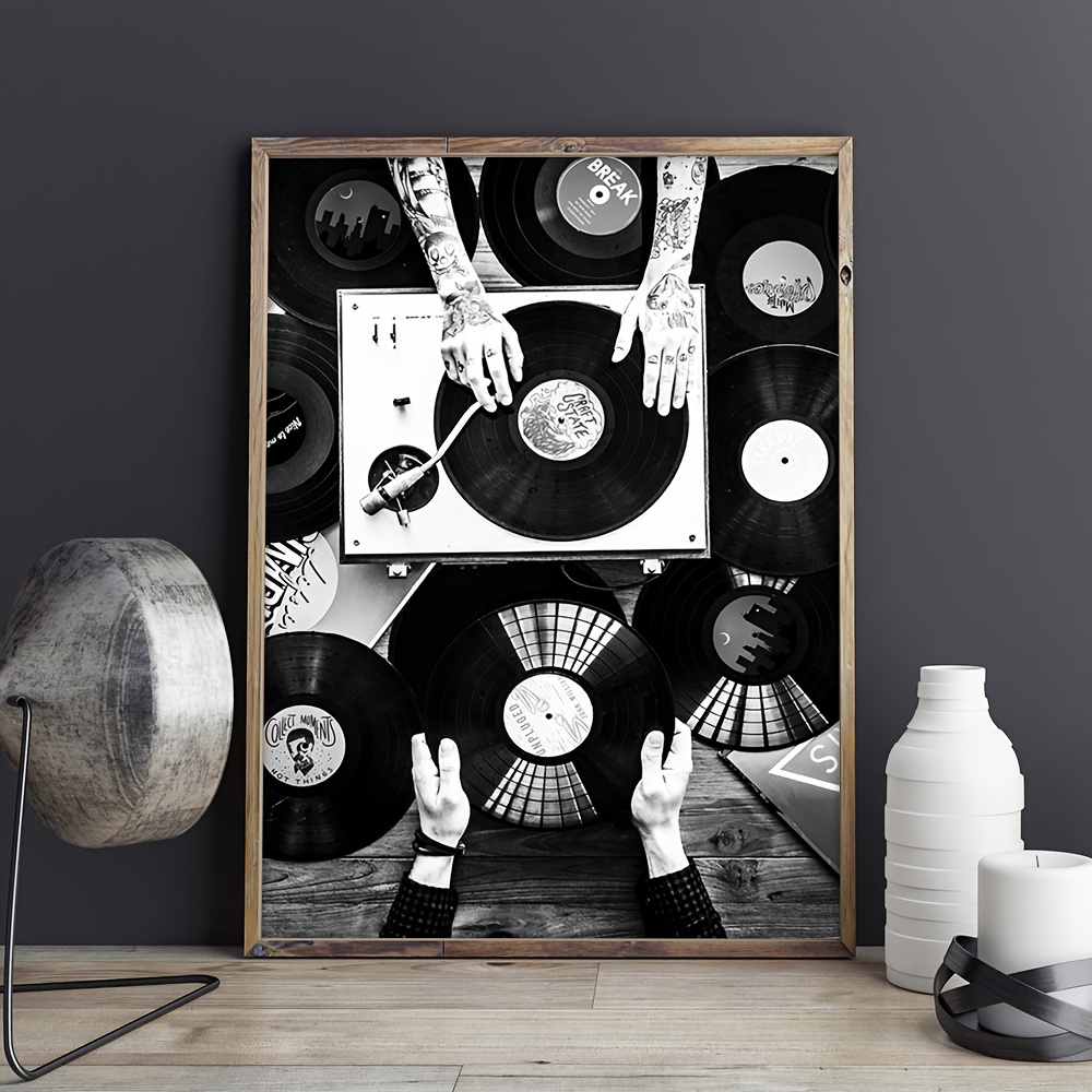 Vinyl Records Canvas Wall Art hd Black Record Player Picture - Temu