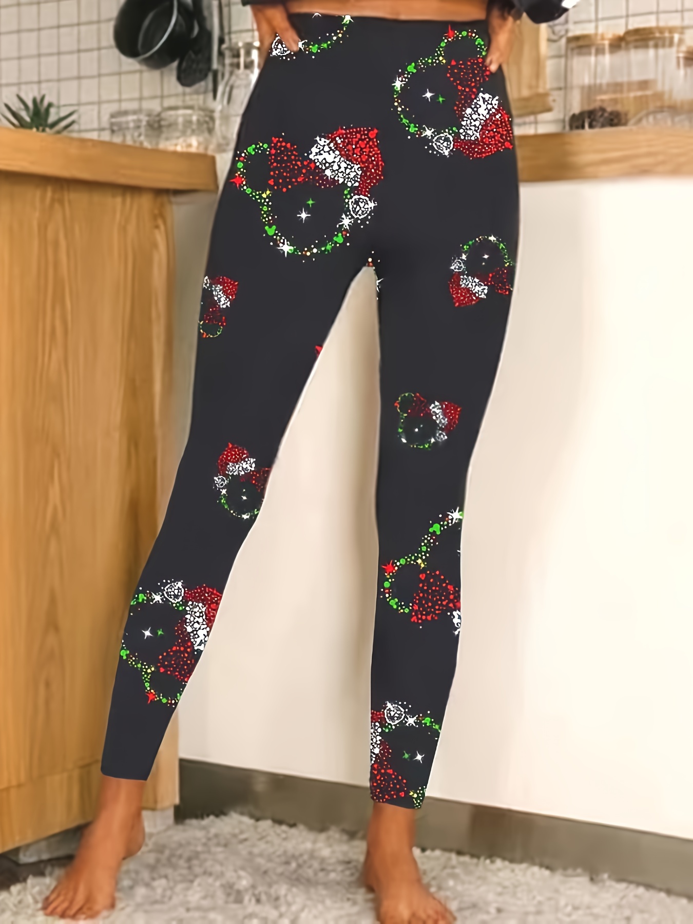 Black Trousers Women Petite Women Tie Dye Leggings Christmas