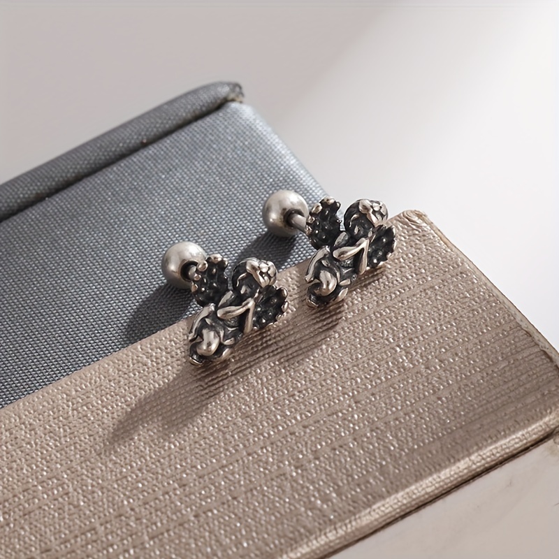 Men's Gothic Angel Stud Earrings, Party Jewelry