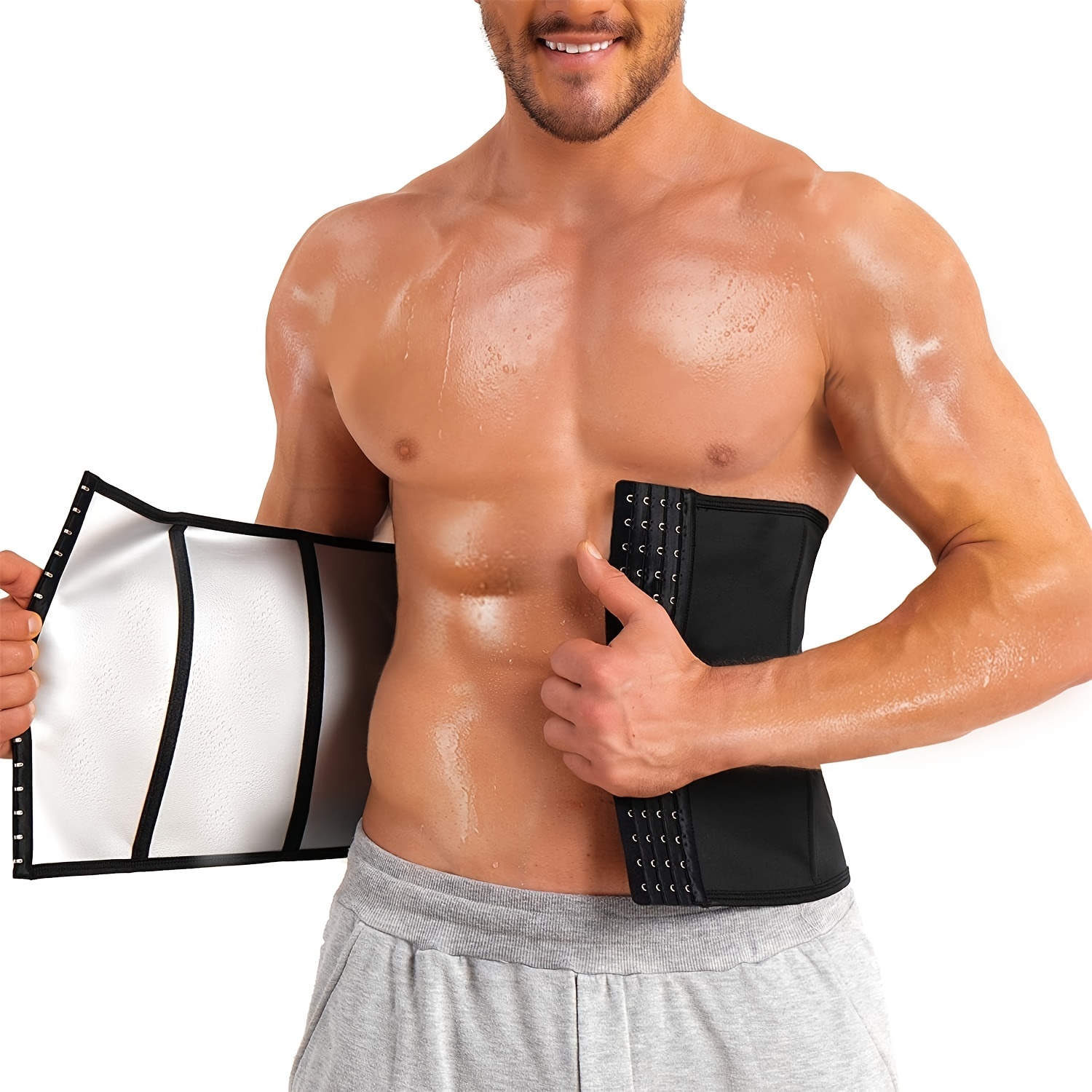Men's Sweat Waist Training Belt Slimming Sports Body Shaper - Temu