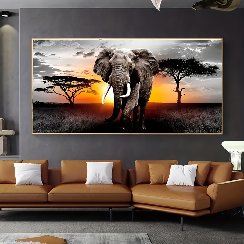 Diamond Painting Kit 5d Elephant Full Diamond Art Adult Home - Temu