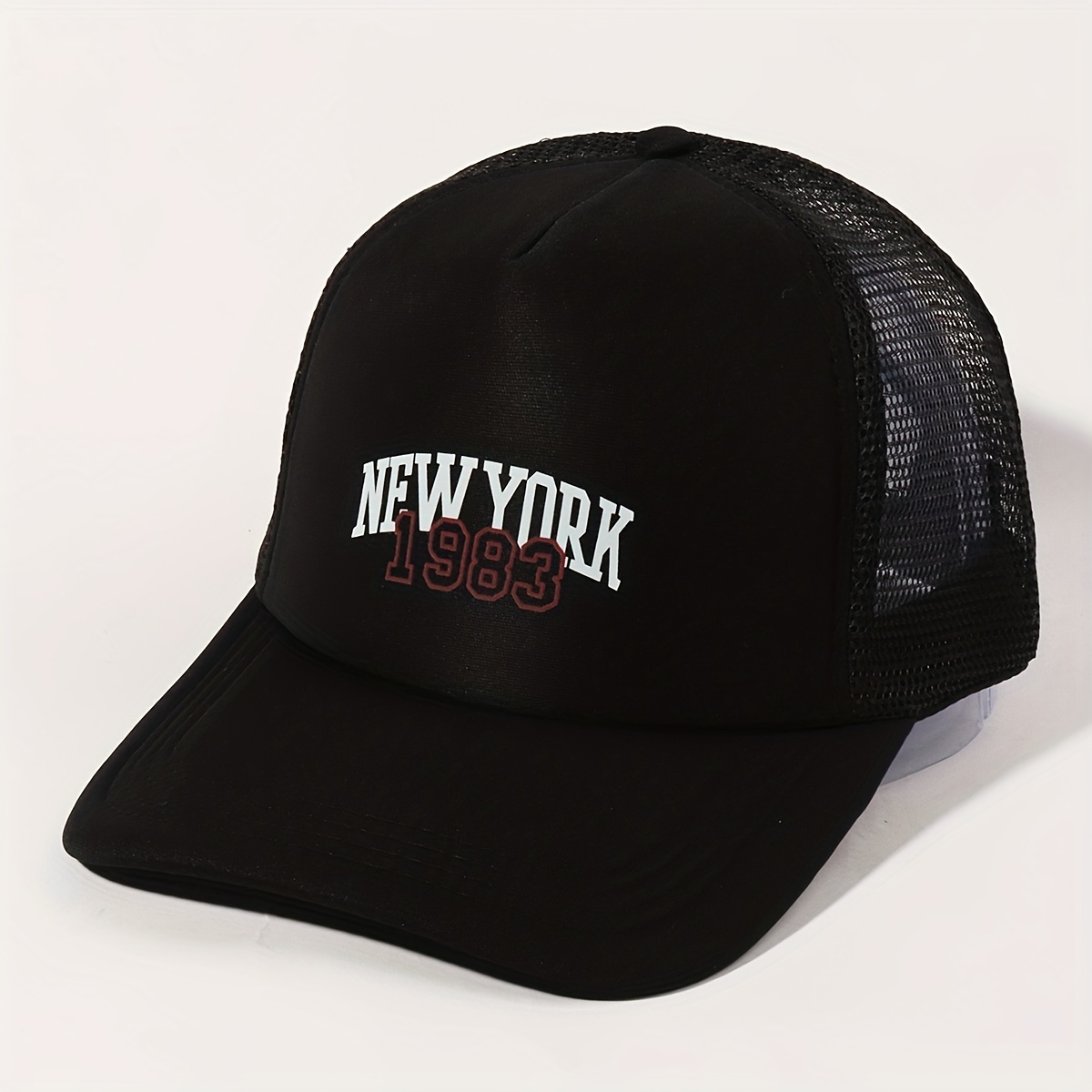 NY1983 Trucker Hat Baseball Cap Adjustable Mesh Sunshade Dad Hat