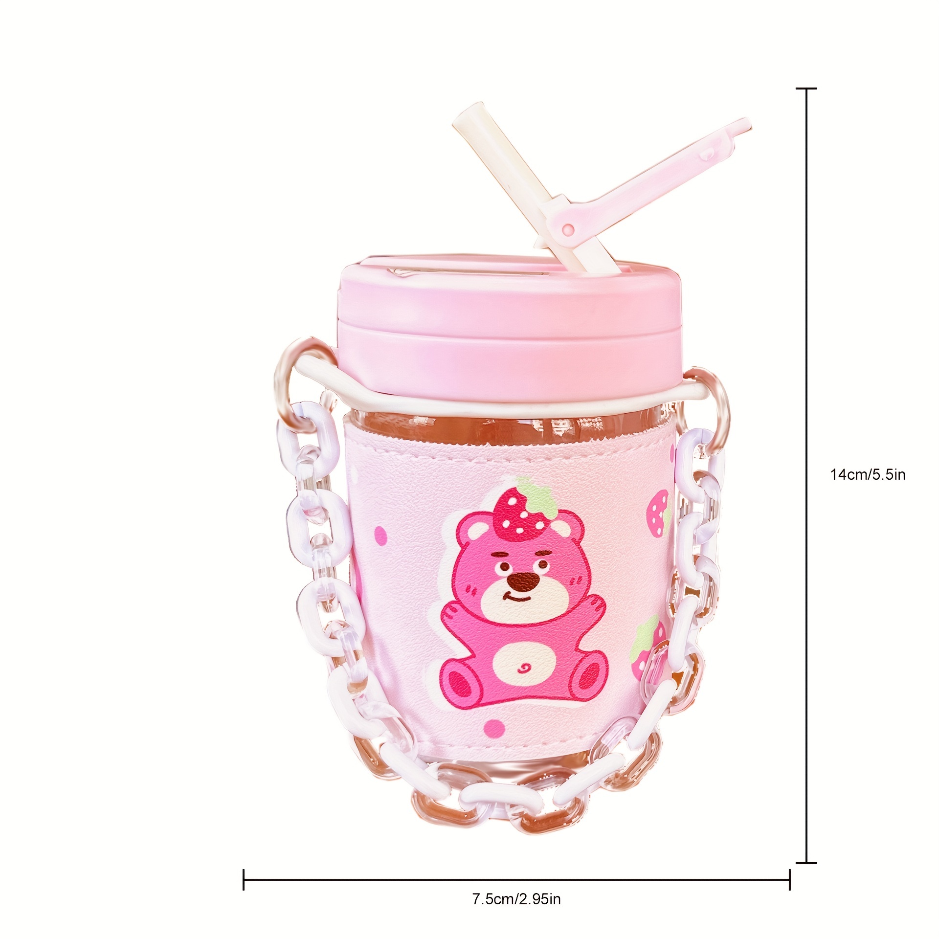Kawaii Animals Water Bottle - 701-800ml / Pink in 2023  Cute water bottles,  Portable water bottle, Water bottle with straw