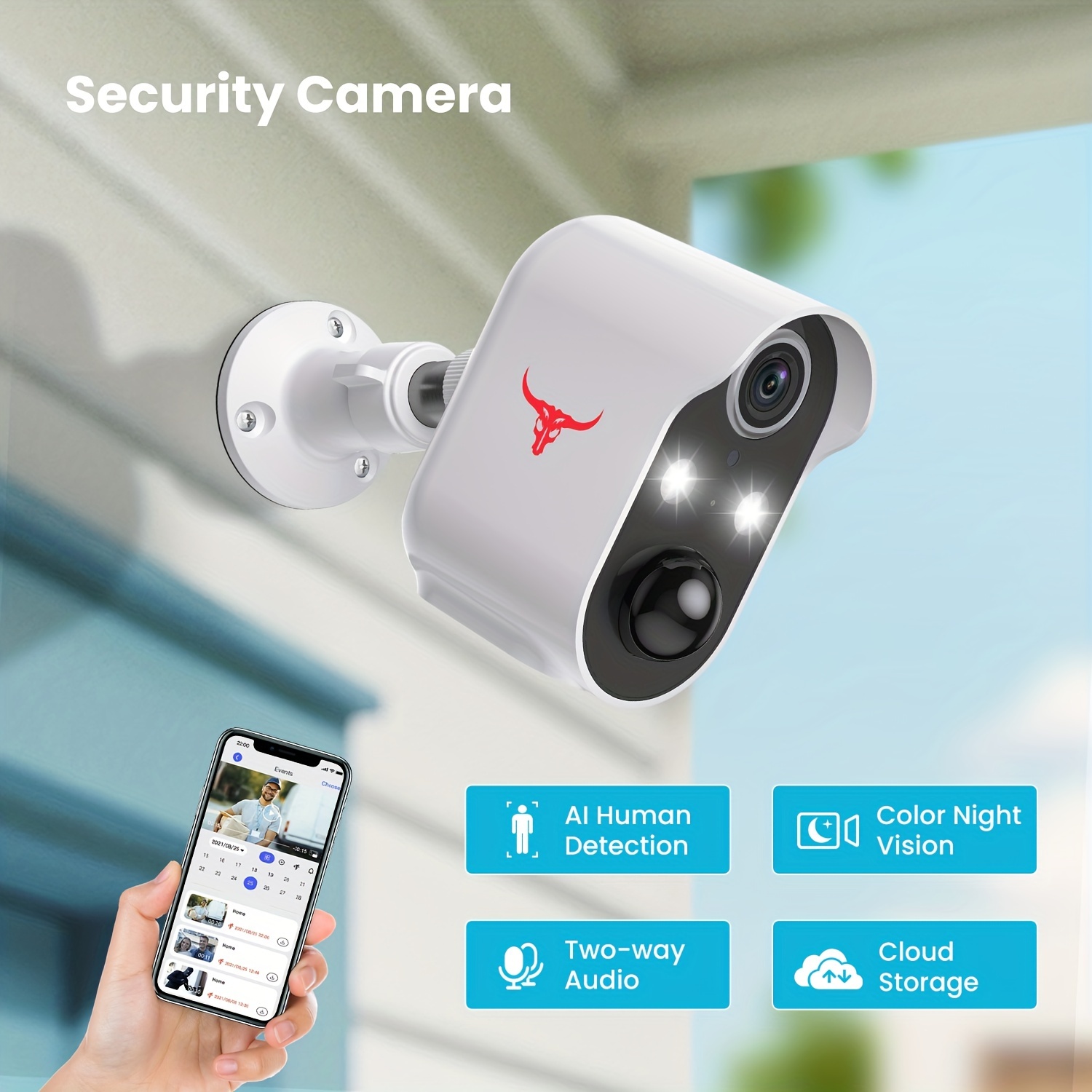 Reolink Cámara de seguridad para exteriores, cámara WiFi de doble banda HD  de 5 MP para seguridad en el hogar, 2.4 GHz/5 GHz, alertas de personas