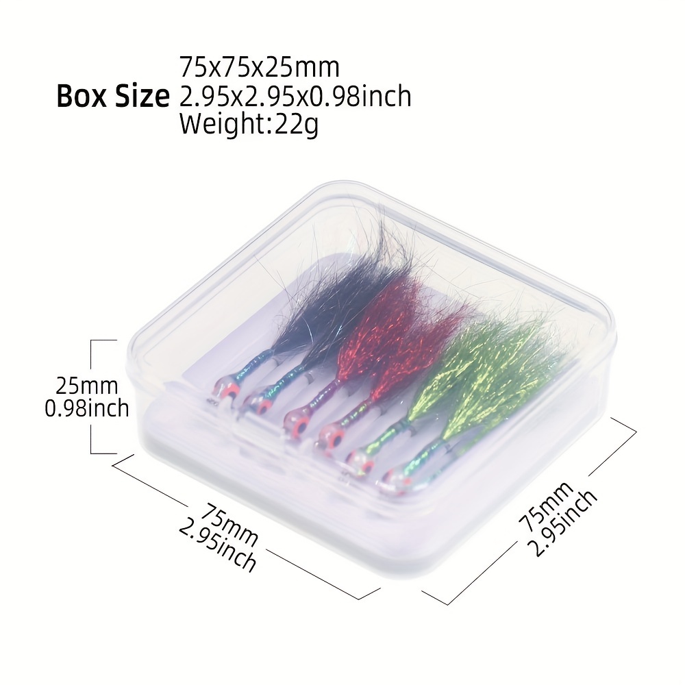 6pcs Fly Fishing Epoxy Minnow Flies Ice Dubbing Tail Trout Fishing