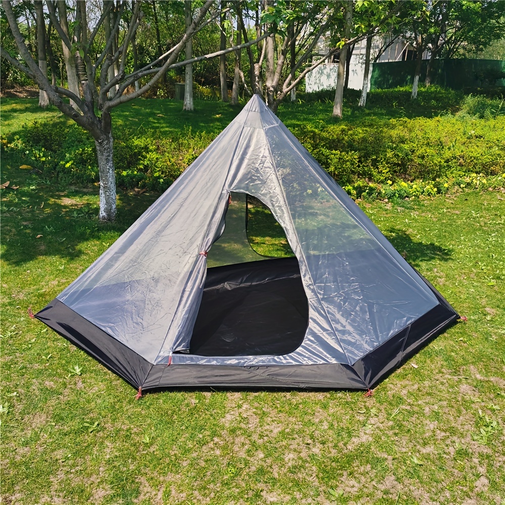 Tente Pyramide, Tente de Camping en Plein Air avec Bouche de Cheminée,  Tente Indienne, Résistante aux Vents Forts et aux Tempêtes de Pluie, Grande