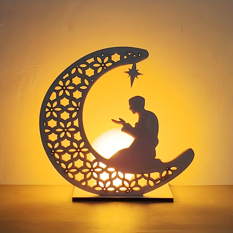 Ramadan Kareem Ornament Eid Crafts Night Light 3d Wooden - Temu