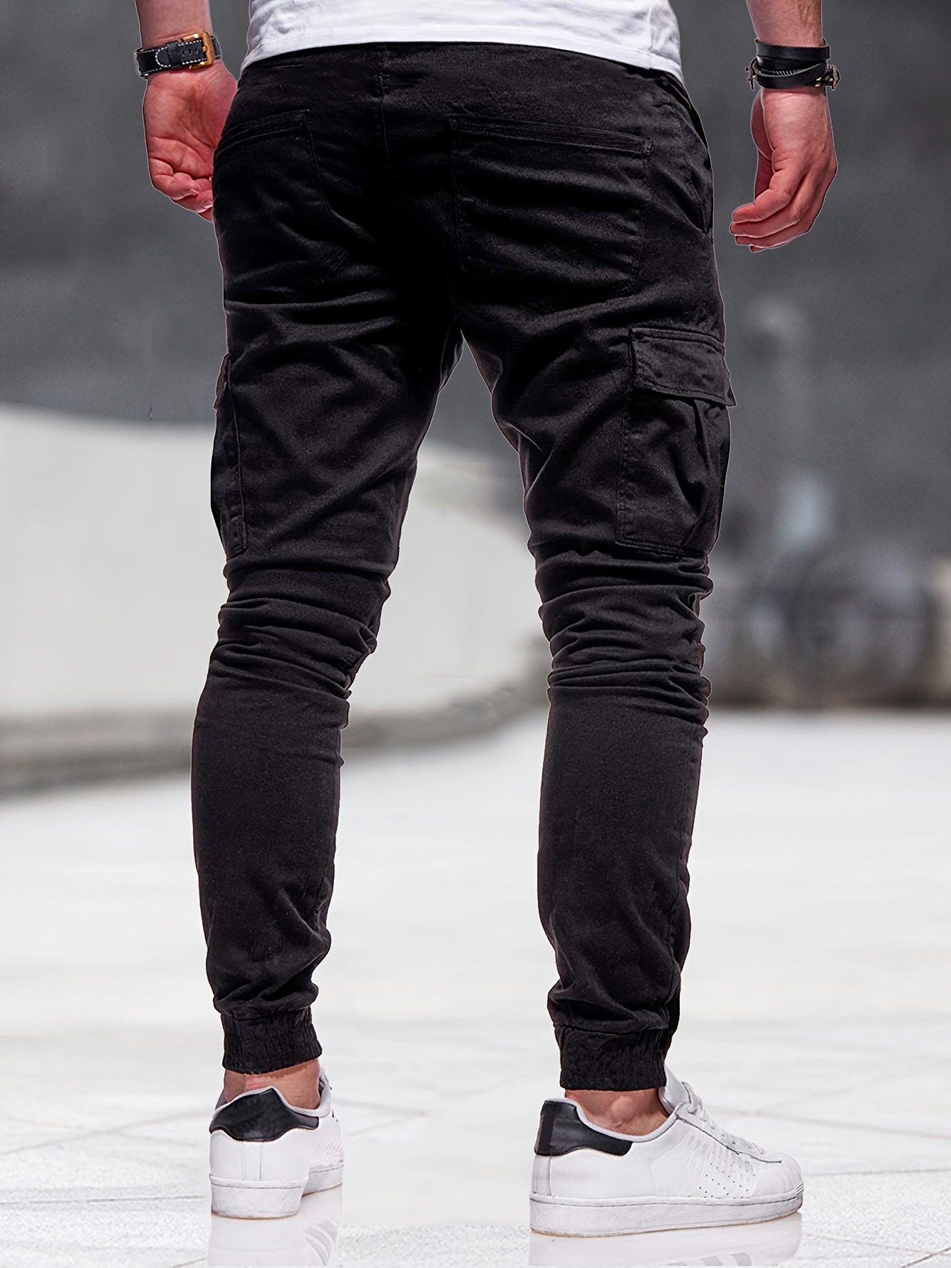 Solid Flap Pocket Drawstring Jogger Pants Casual Baggy Cargo - Temu