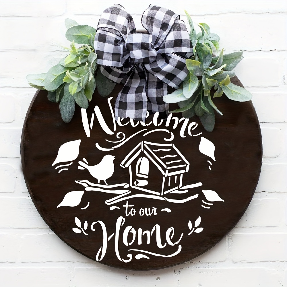 10pcs Half Round Welcome Stencils For Painting On Wood, 12 Inch Large  Reusable Door Hanger Pattern Stencil, Welcome To Our Home Template For Wood  Sign