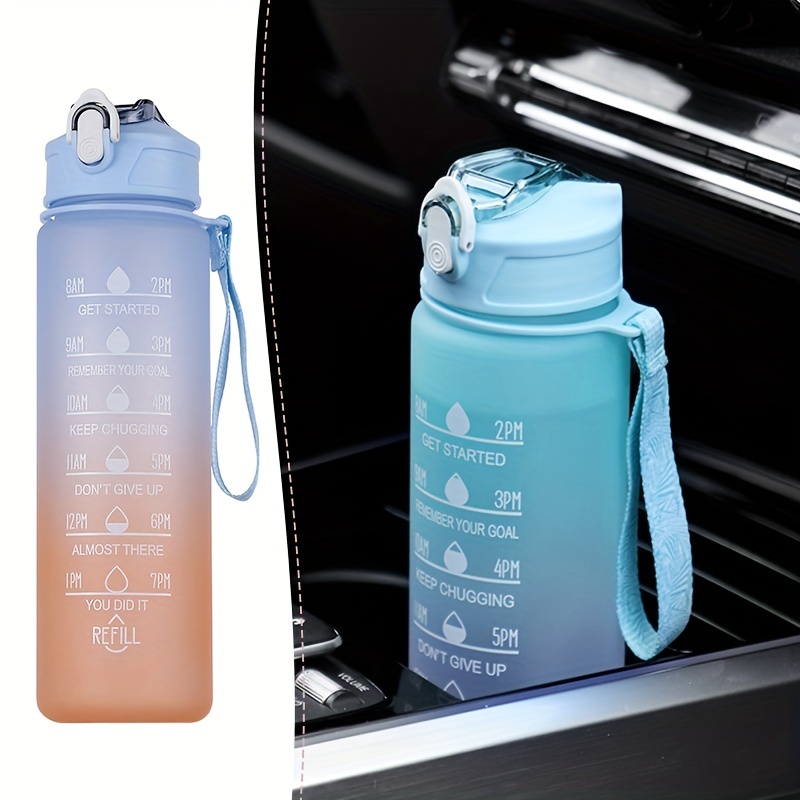 900ML Sports Water Bottle with Time Marker Leak-proof Cup