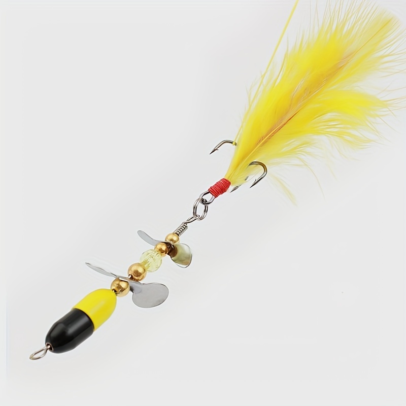 

Luya Fishing Lures - Double Rotating Sequin Bionic Fake Bait With Feather For Long Casts And Low Wind Resistance - Ideal For Catching Bass, Perch, And Pike - Essential Fishing Accessories