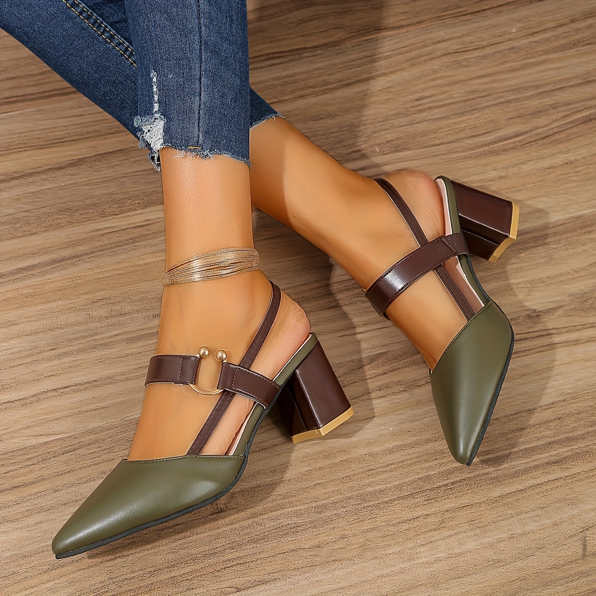MAX Solid Ankle-Strap Block Heels, Max, Chinchwad