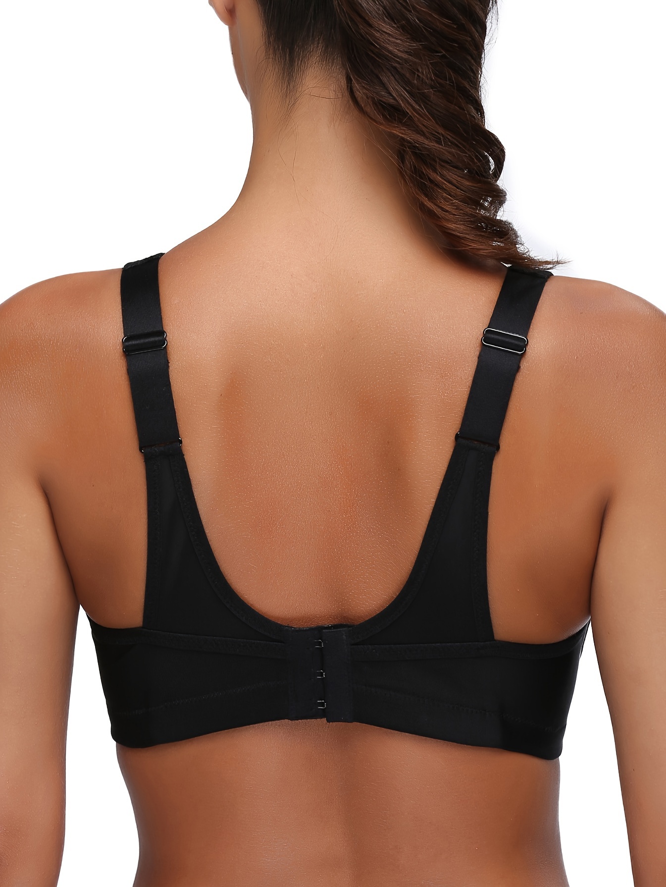 Solid Wireless Sports Bra Comfy Breathable Push Shockproof - Temu Canada