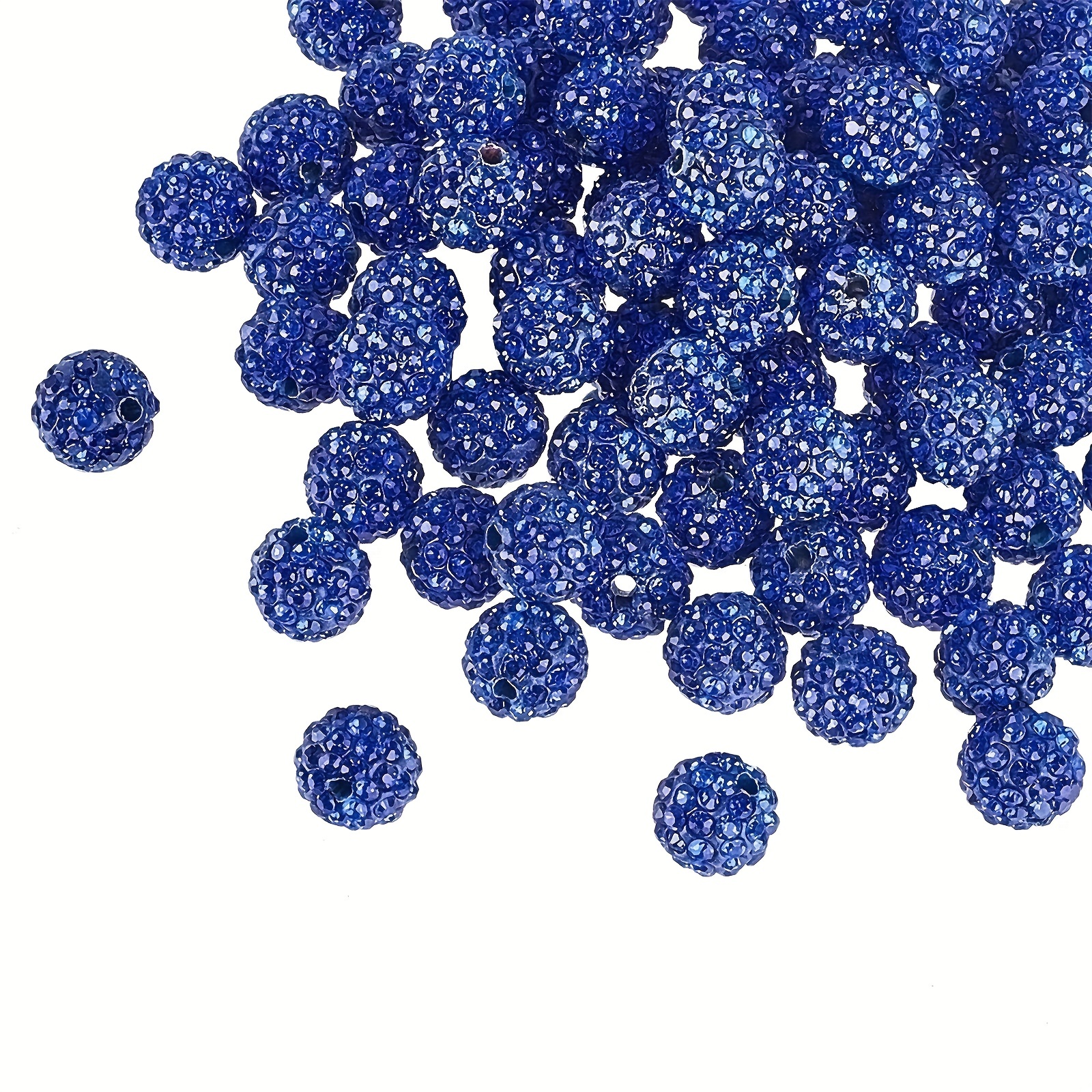 Blue Rhinestone Clay Beads Pave Disco Ball Clay Beads - Temu