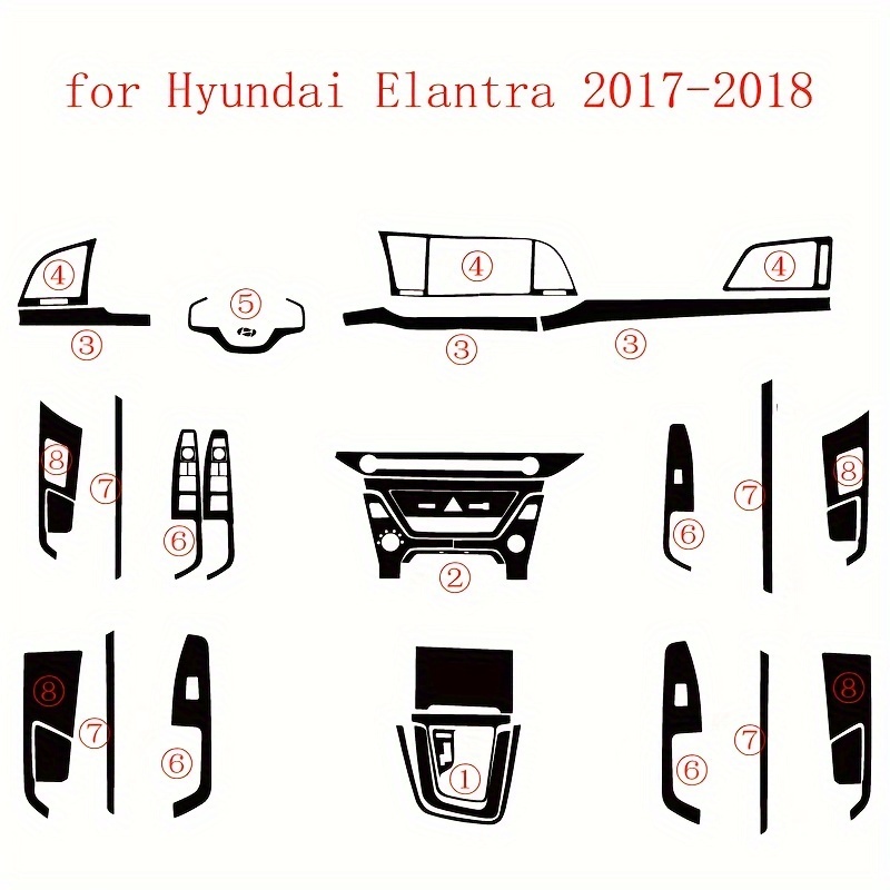 Carbon Fiber Elantra Ad 2017 2020 Car Film Interior Stickers Center Console  Gear Dashboard Air Door Handle Lift Panel, High-quality & Affordable