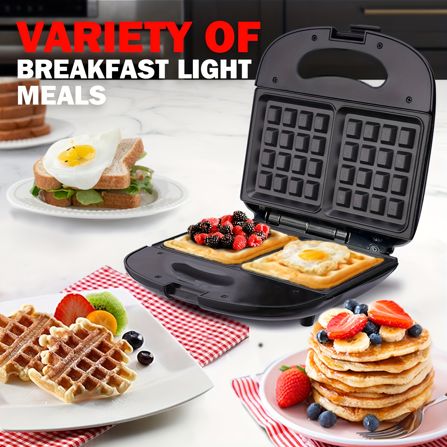 Make Delicious Breakfast Sandwiches And Waffles With This 2 - Temu