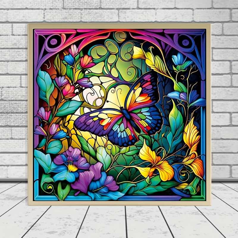 5d Diy Resin Diamond Painting For Adults And Beginners Butterfly Flower Diamond  Painting For Living Room Bedroom Decoration - Temu