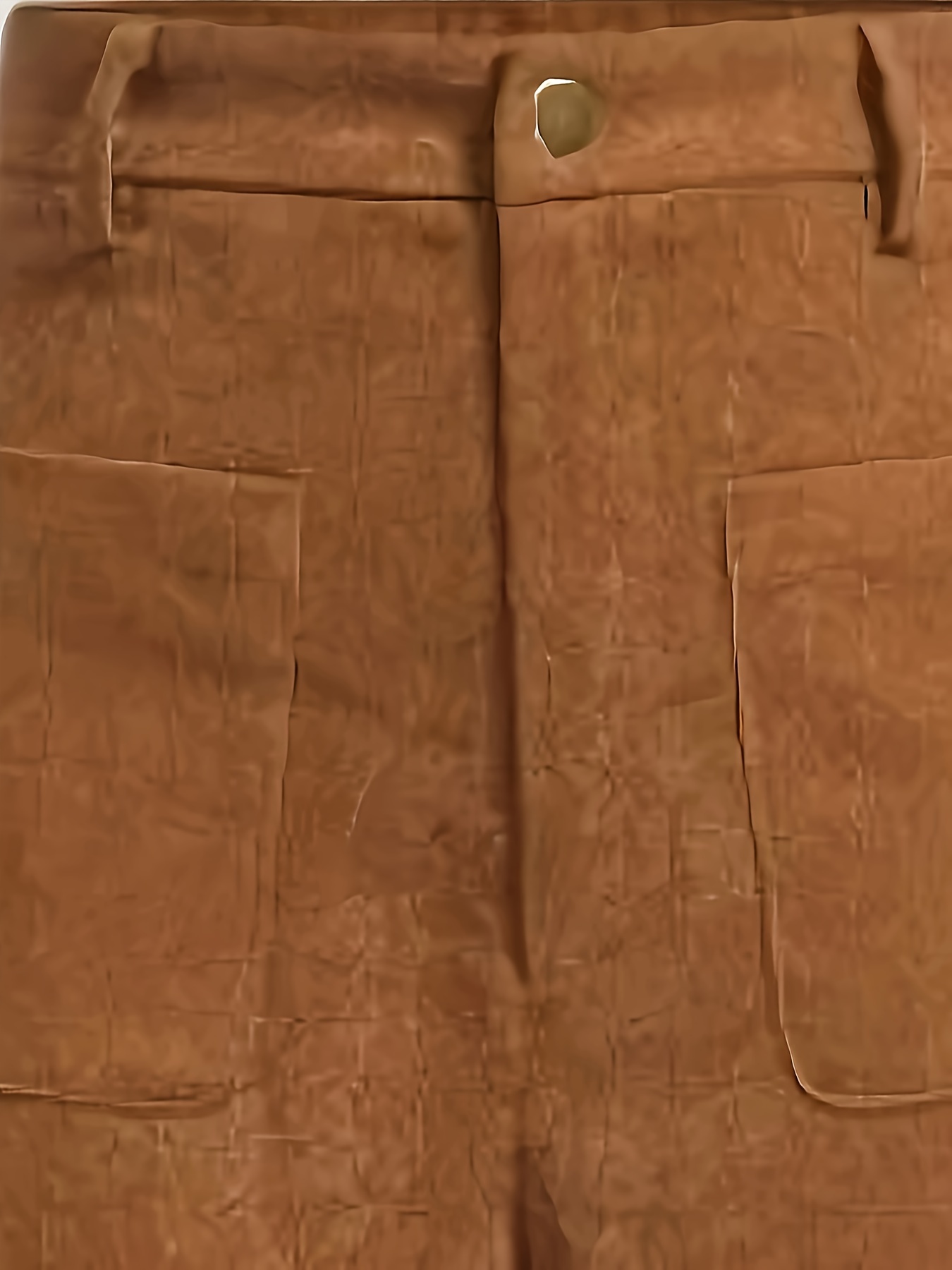 Corduroy Straight Leg Pants Casual High Waist Patch Pockets - Temu