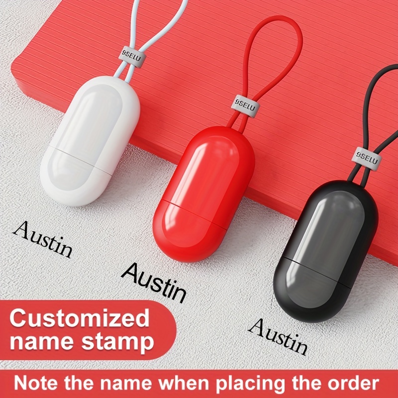 Customized Personal Name Stamp White/red/black Handwritten - Temu