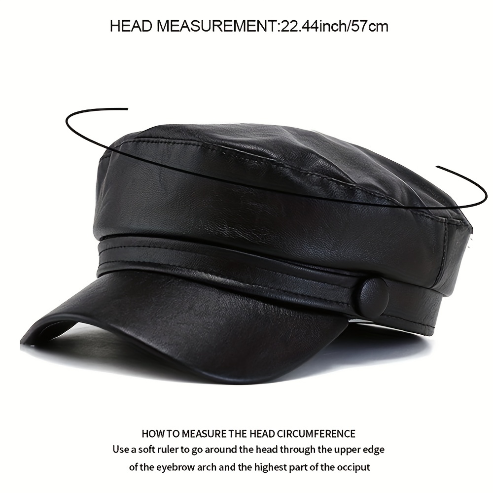 1pc Mens Hat Fashion Trendy Handsome Pu Leather Flat Hat Retro Fashion  Beret Newsboy Hat, Shop Now For Limited-time Deals