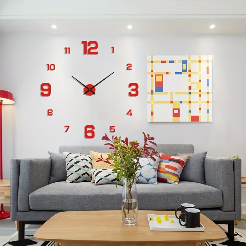 1pc Western Minimalist Luminous Wall Clock Silent Creative Clock Diy Three  Dimensional Digital Wall Clock Living Room Bedroom Digital Wall Sticker  Clock, Free Shipping New Users