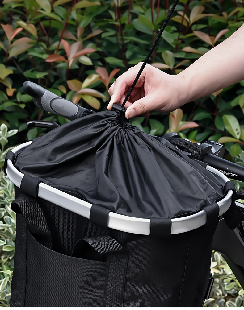 bicycle front basket bike small pet dog carry pouch 2 in 1 detachable mtb cycling handlebar tube hanging fold baggage bag 5kg load details 9
