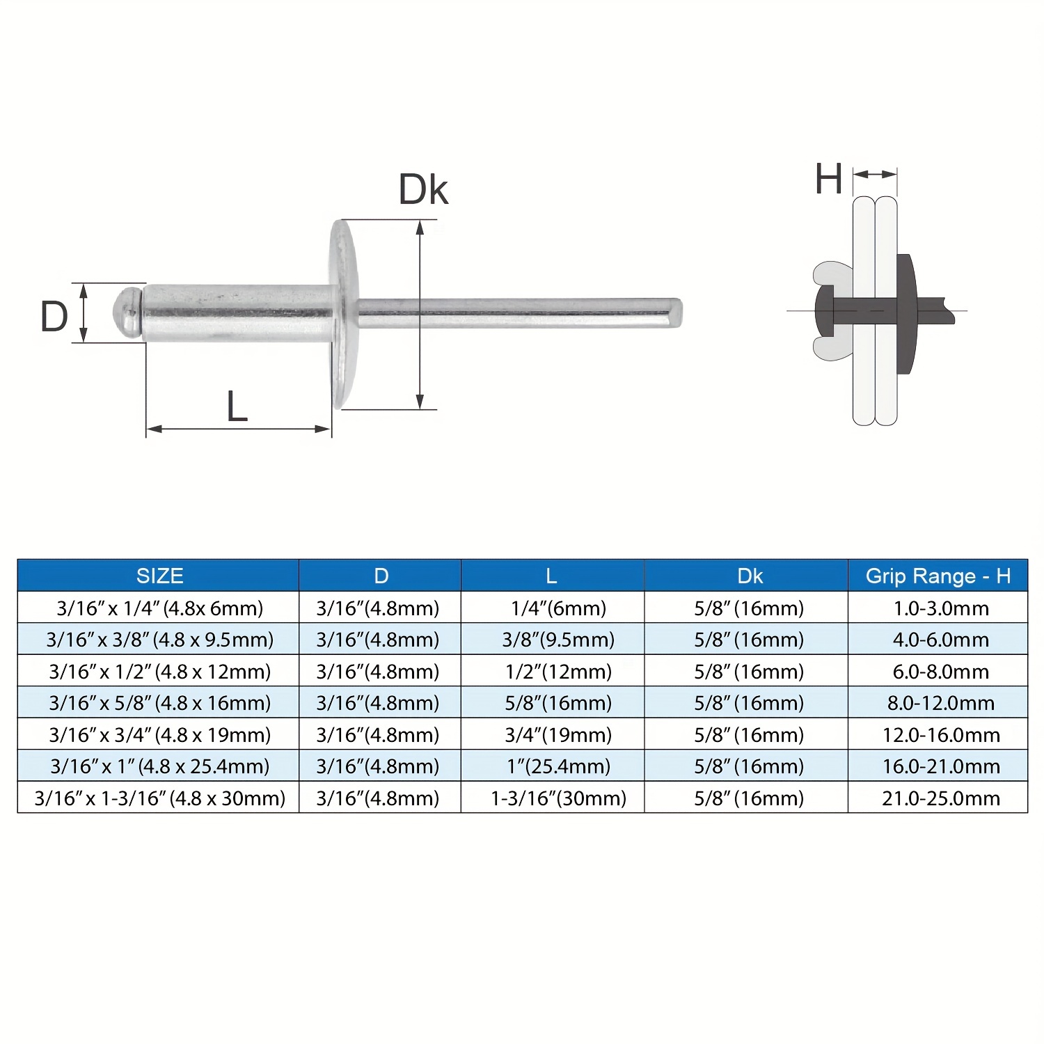 50 Remaches Huecos Brida Grande Aluminio Diámetro Brida 5/8 - Temu Mexico