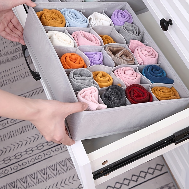Fabric Foldable Storage Box Panty Socks Bras Drawer - Temu