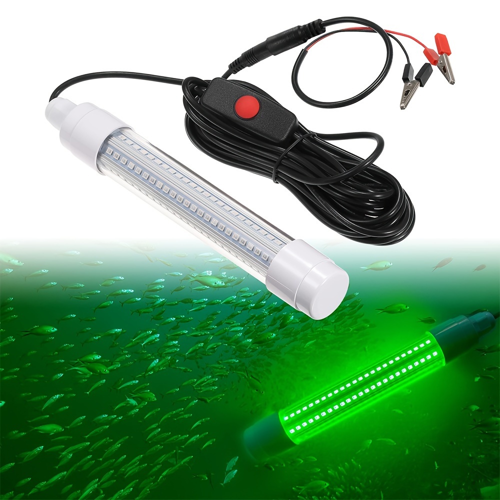 1pc Outdoor Underwater Fishing Lamp, 12V 16W 144 LED Beads, Waterproof And  196.85inch Extension Cable, Suitable For Night Fishing