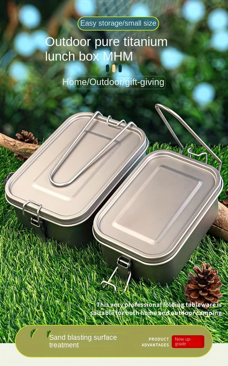 Compact Titanium Lunch Box for Outdoor Activities LeakProof 800ml Capacity