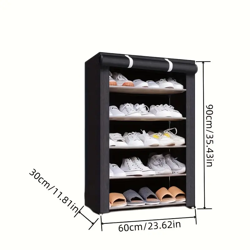 4/6/8-layer Shoe Rack With Dustproof Curtain, Free Standing Shoe Rack, Easy Assembled  Shoe Storage Shelf, Household Storage Organizer For Entryway, Hallway,  Bedroom, Living Room, Home - Temu