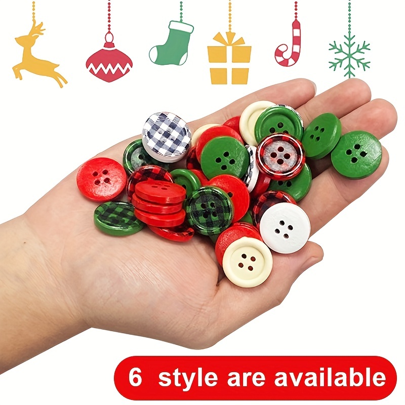Round Red Buttons, Red Embellishment, Red Buttons - 4-Hole - 3/4in