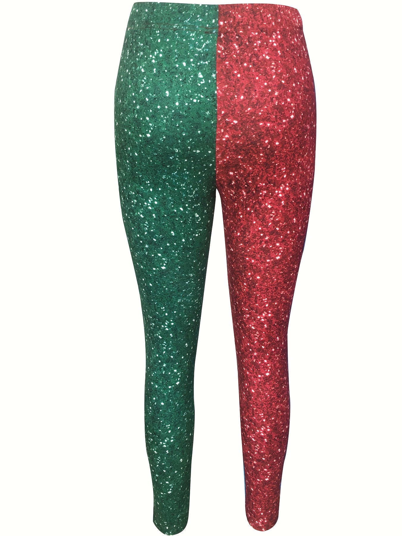 Christmas Santa Claus Print Skinny Leggings Casual Elastic - Temu