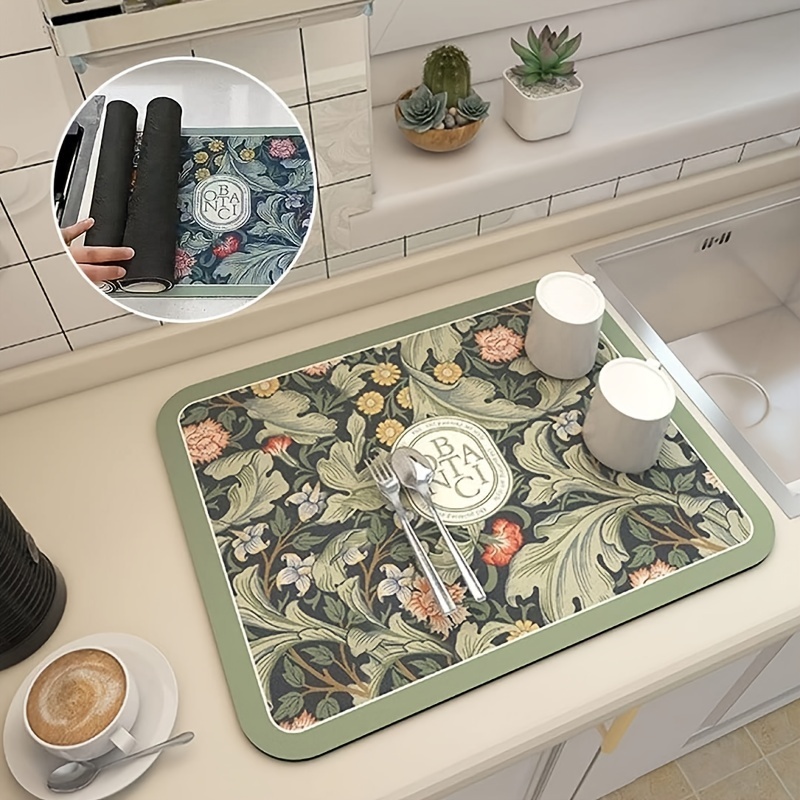 Dish Drying Mat, Kitchen Faucet Suction Pad, Sink Hand Washing Table Quick- drying Anti-mold Cartoon Mat, Bathroom Hand Washing Sink Countertop Waterproof  Pad - Temu