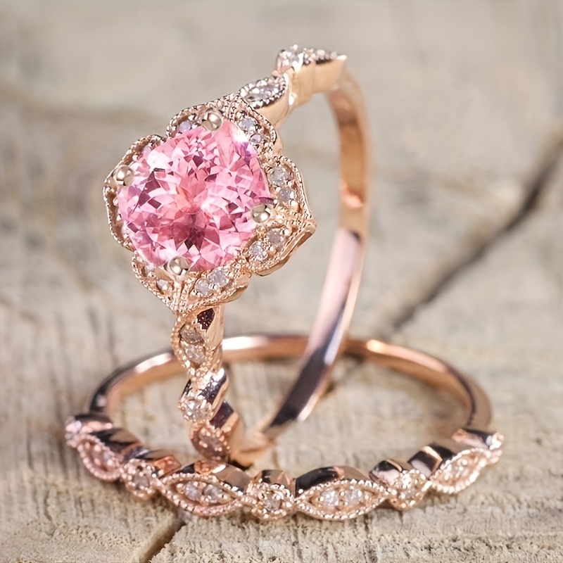 Multi Pink Gems Ring
