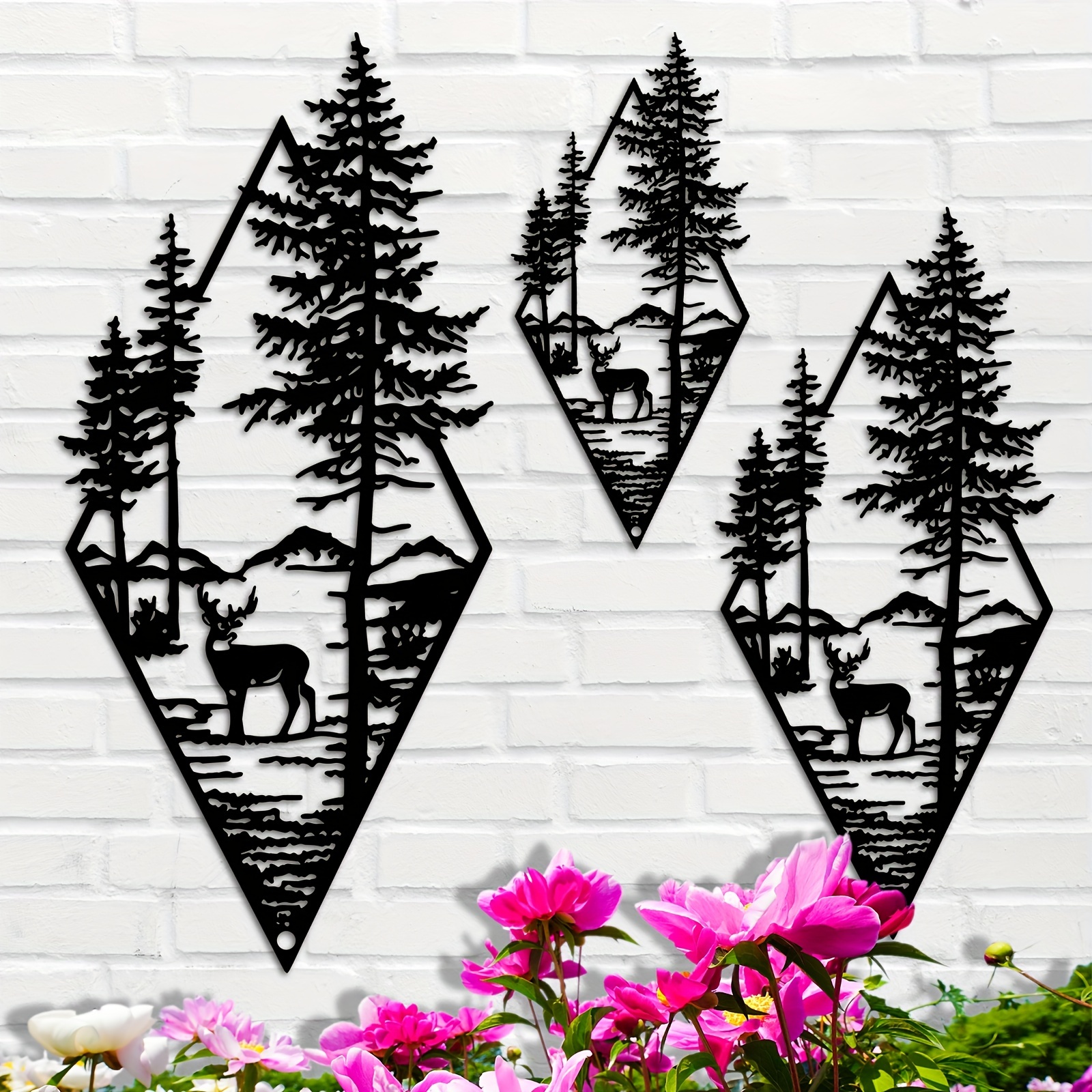 Metal Deer Wall Art Forest Deer Wall Decor Metal Mountain Temu