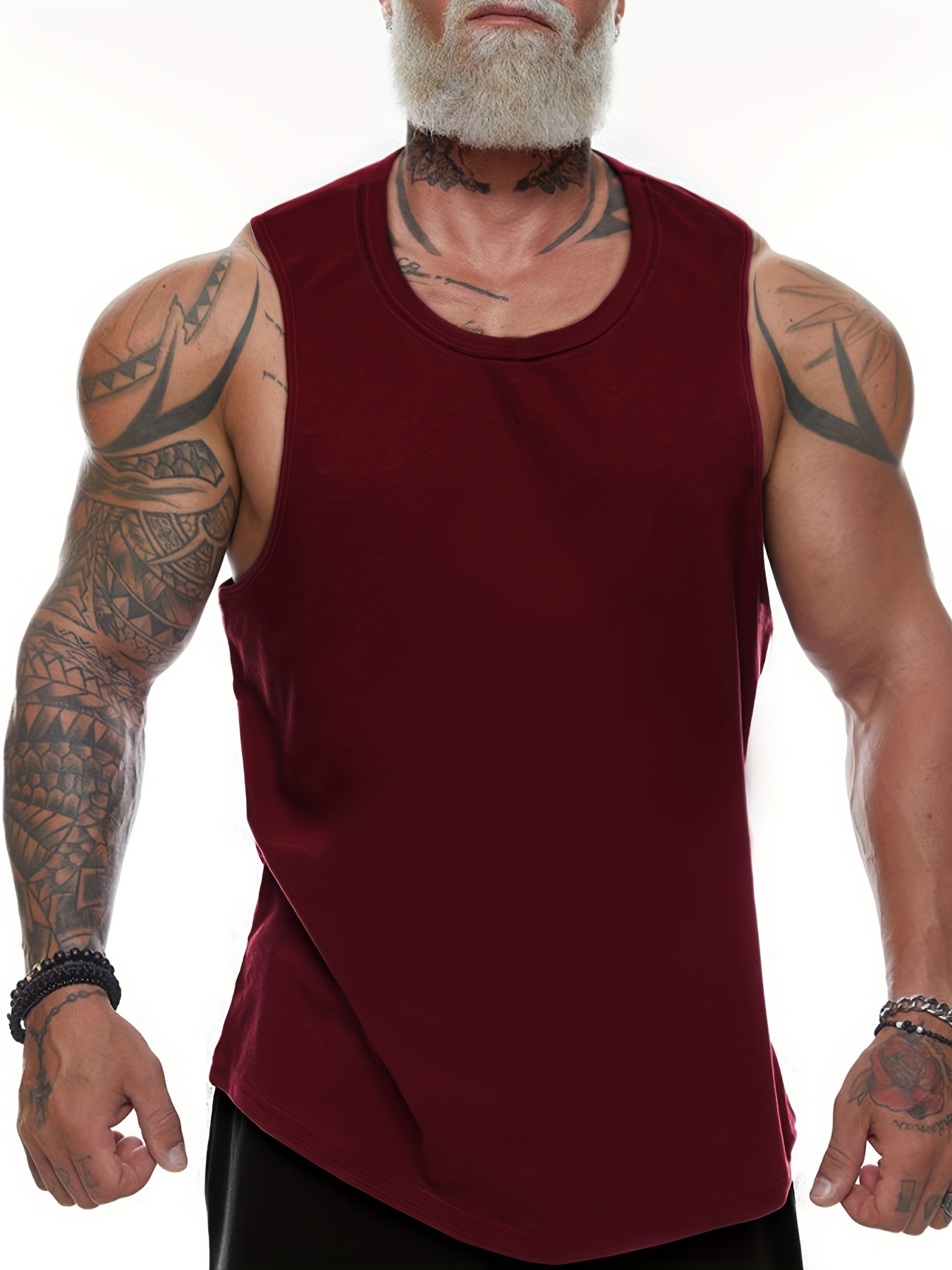Men's Plus Size Solid Color Sleeveless Tank Top T shirt - Temu