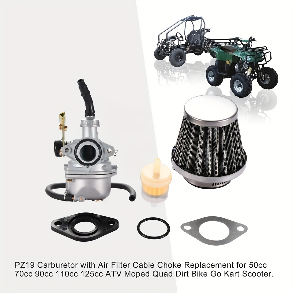 AUTOKAY - Carburador PZ20, de 49cc, 70cc, 90cc, 100cc, 110cc y 125cc con  filtro de aire y junta para cuatrimoto y go kart de 4 velocidades