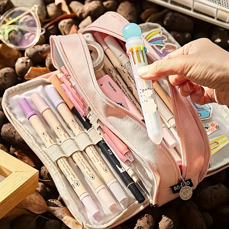 Trousse Transparente Scolaire Trousse Silicone Trousses à Crayons  Transparent PVC Grande Capacité Trousse Scolaire De Maquillage pour  Enfants, Adultes et Scolaires（2pcs） 