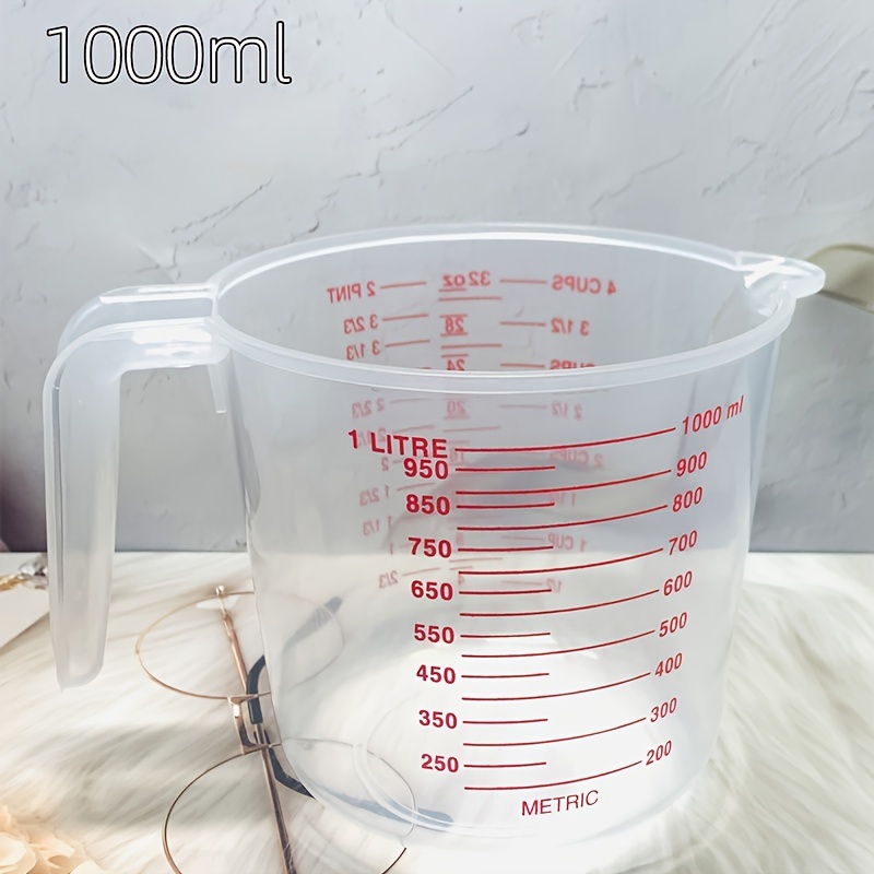 3Pcs Plastic Measuring Cup Clear Measuring Jug Set: 1000Ml & 500Ml