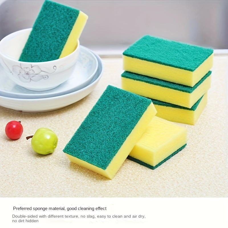10pcs Multi-functional Square Cleaning Dish Sponge, Soft Dual