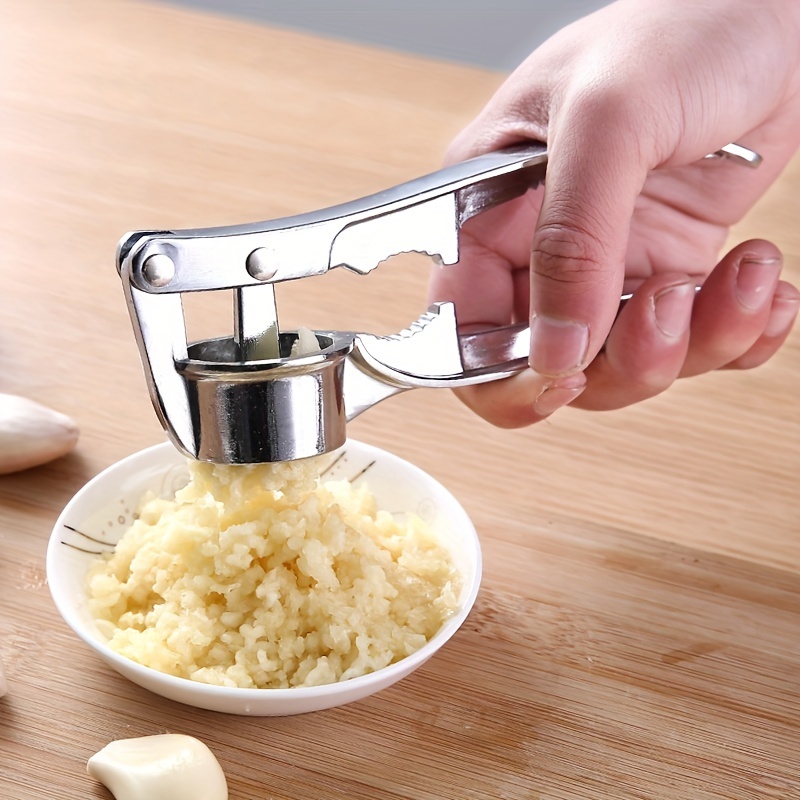 Garlic Press Stainless Steel-No Need to Peel, Easy Squeeze & Clean,  Dishwasher Safe Garlic Mincer