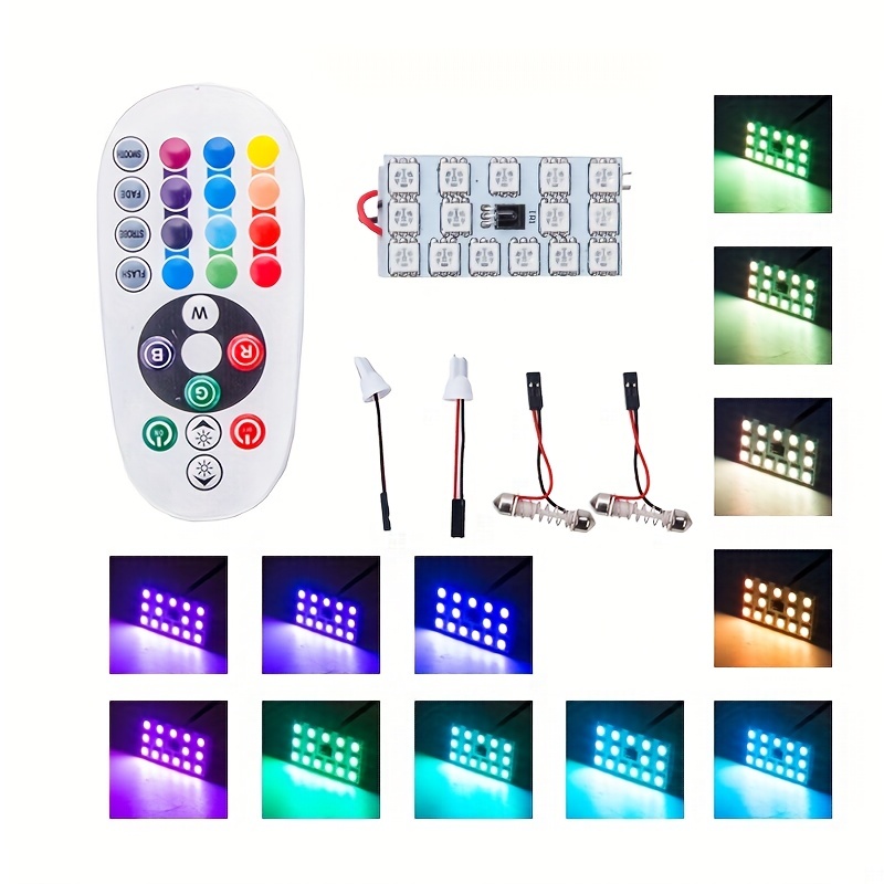 C5W LED Car Lights RGB Festoon 31mm 36mm 39mm 42mm Interior Remote Control  12V