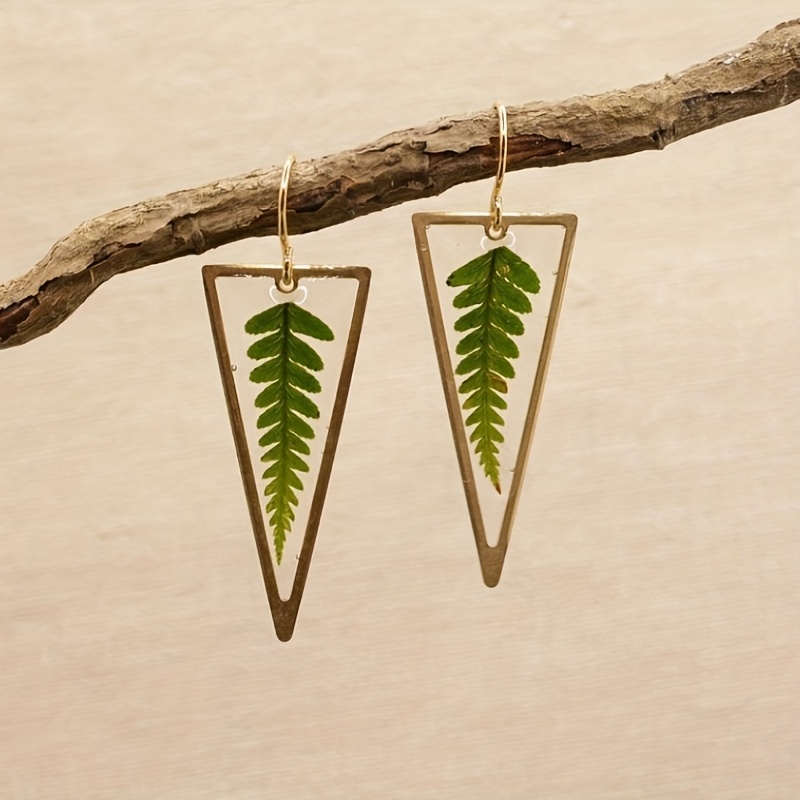 Green on sale triangle earrings