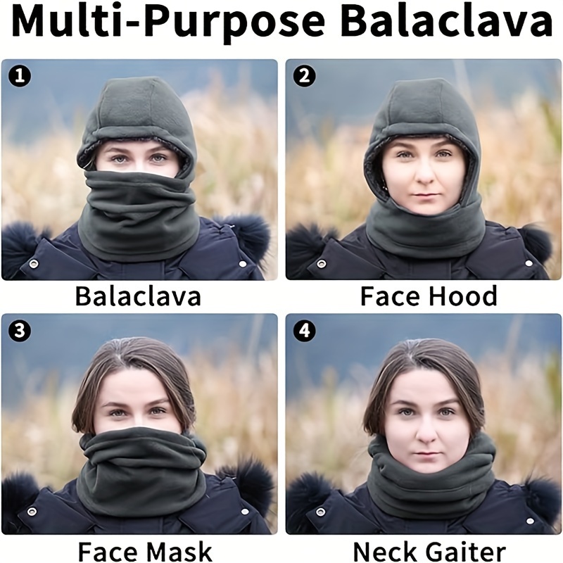 Masque De Ski À Capuche Cagoule D'hiver, Couverture Faciale En